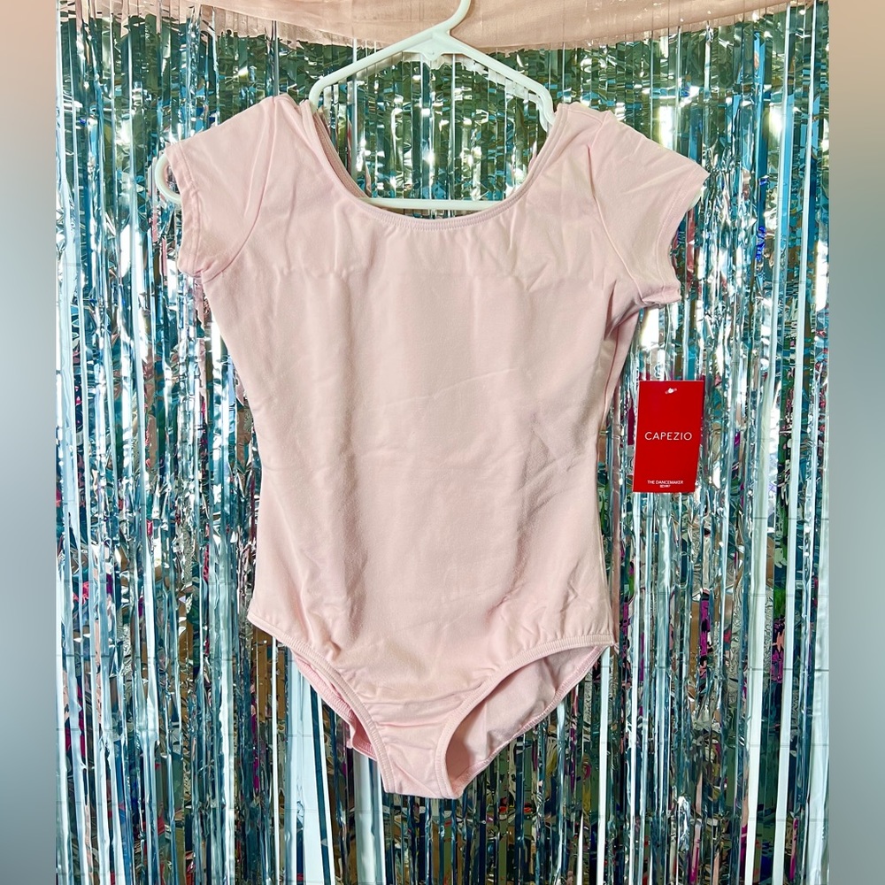 NWT - Girl’s Pink Capezio Short Sleeve Ballet Dance Leotard
